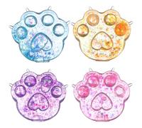 Toyvian 4pcs Paw Squishy - Cat Squishy Toys Paw Squeeze - Cute Kawaii Squishies Taba Jelly Squishies for Adults Kids Funny Novelty Sensory Toys Party Favors