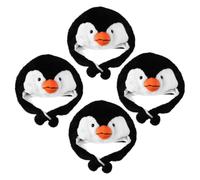 Toyvian 4pcs Penguin Earflap Hats Cartoon Party Headwear Cosplay Costume Accessory for Adults and Funny Silly Headgear for Birthday Christmas Theme and Carnival Events