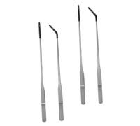 Toyvian 4pcs Pet Feeding Tools Gecko Feeding Tweezer Aquarium Waterweed Tweezer Reptiles Stainless Steel Silver
