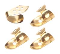 Toyvian 4pcs Pick Pick Metal Guitar Thumbpick Adjustable Hollowed Plectrum for Banjo Guitar Supplies Parts
