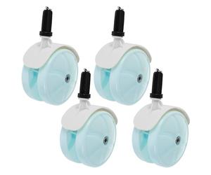 Toyvian 4pcs Plastic Replacement Wheels for Walkers and Trolleys with Flexible Steering and Easy Maintenance, Suitable and Babies, Smooth Rolling Swivel Stroller Wheel Attachments