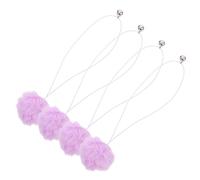 Toyvian 4pcs Plush Cat Balls with Bell for Interactive Entertainment Safe Replacement Hanging Cat Scratching Post Balls Suitable for Trees and Play