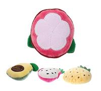 Toyvian 4Pcs Plush Catnip for Cats Organic Catnip Filled Funny Kitten Teasing Plush Fruits Avocado Mangosteen Dragon Fruit Pineapple Engaging Cat for Indoor Play
