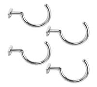 Toyvian 4pcs Pool Cue Rack Wall Mount Hooks in Silver Aluminium Alloy with Screws for Accurate Organisation and Universal Compatibility, for Game Room and Club Use