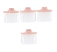 Toyvian 4pcs Portable Travel Formula Dispenser Four-Compartment Storage Leak Milk Powder Container for Feeding The Go