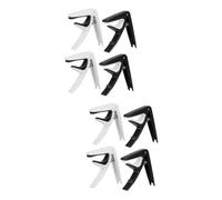 Toyvian 4pcs Practical Guitar Capos Simple Tone Modifier Clips for Acoustic and Ukulele Durable Design with High Elastic Spring Black and White Color