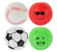 Toyvian 4pcs Press to Transform Dog Ball into Flying Saucer for Small Dogs | Plastic Build, Powerful Suction Cup, Fetch Games and Crate Time Enrichment, Bright Appearance