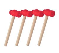 Toyvian 4pcs Pretend Play Hammer Toys for Boys and Girls Small Wooden Mallet Set for Boys and Girls Creative Montessori Educational Pounding Hammers Fun Construction Tools for Toddlers