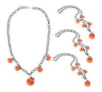 Toyvian 4pcs Pumpkin Choker Necklace: Halloween Pumpkin Pendant Necklace - Spooky Costume Jewelry for Party Cosplay Stage Performance Haunted House Events