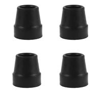 Toyvian 4pcs Quad Cane Tips 16mm Non-Slip Black Rubber Feet Replacement for Walking Stick Stability Elderly Mobility Aid Crutch Rubber Bottom Accessories