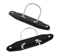 Toyvian 4pcs Radiator Wheel Base Hardware Kit with Heavy Duty U-bolt Clamps and Black Mounting Plates, Universal Floor Heater Wheel Mount for Oil-filled Radiators, Portable Heater Mobility