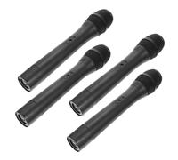 Toyvian 4pcs Realistic Fake Microphone Props Abs Material Simulated Microphones for Party Cosplay Stage Performance Gift