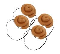 Toyvian 4pcs Realistic Simulation Poop Hats Funny Party Headgear Unique Humorous Cosplay Props for Masquerade Carnival Festival Games