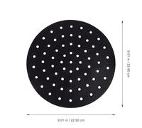 Toyvian 4pcs Reusable Non-Stick Air Fryer Mats Perforated Baking and Steamer Liners 22.9cm Round Heat Resistant Pads for Kitchen Gadget and Airfryer Tray Oven Use