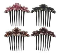 Toyvian 4pcs Rhinestone Hair Side Combs Set for Women Gradient Color Floral Hair Clips Wedding and Prom Bridal Accessories