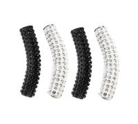 Toyvian 4pcs Rhinestone Studded Shoelace Buckles DIY Shoe Lace Decorations Black and White Set for Sneakers and Casual Shoes Accessories