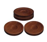 Toyvian 4pcs Rotatable Drink Coasters Set with Dark Red Walnut Wood Base, round Non-slip Cup Mats for Whisky Glasses, Wine, Coffee Cups, Suitable for Home Bar and Office Use