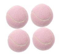 Toyvian 4Pcs Rubber Tennis Balls for Beginners for Player Training Enhancing Skills Improving Hand Eye Coordination Durable Practice Balls for Fun the Court
