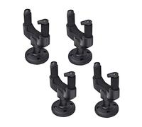 Toyvian 4pcs/Set Black Guitar Hangers Wall Mount Metal Stand with Specially Formulated Rubber Protection Auto Locking Grip for Bag Walnut