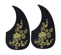 Toyvian 4pcs Shape Pick Guard Sticker for Acoustic Guitar Scratch-resistant Self-adhesive Guitar Accessory Golden for Your Instrument