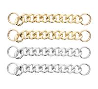 Toyvian 4Pcs Shoe Chain Accessories for Sandals and Clogs Acrylic Decorative Footwear Adornments DIY Chic Chains in Gold and Silver for Unique Shoe Decoration