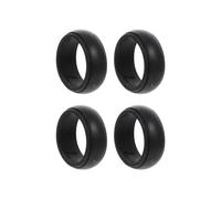 Toyvian 4Pcs Silicone Sports Rings for Men, Waterproof Finger Bands for Workout and Swimming, Replacement Ring Protectors, Black
