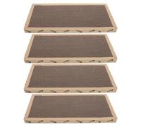 Toyvian 4pcs Sisal Scratching Board for Cats with Corrugated Cardboard Edge, Square Shape Cat Scratch Mat for Furniture Protection and Anti-scratch Use on Floors and Home Environments