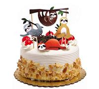 Toyvian 4pcs Sloth Cake Topper Set - Cute Animal Party Decorations for Birthday, Baby Shower, Christmas, and Home Parties