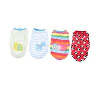 Toyvian 4Pcs Small Dog Cartoon Flannel Vest Warm Pet Clothes for Autumn Puppy Cats Xs Adorable Panda Caterpillar Rocking Horse