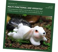 Toyvian 4Pcs Small Rabbit Figurines Cute Bunny Resin Statues for Miniature Bonsai Garden Tabletop Decoration Easter Home Ornament