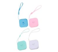 Toyvian 4pcs Small Tape Measure Retractable Mini Measuring Tape Plastic Dual Side Marks Push Button Retraction for Body Measure and Seamstress White Pink Blue Green