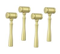 Toyvian 4pcs Small Wooden Judge Gavel for Portable Court Hammer with Smooth Finish High Simulation Design for Role Play and Costume Accessories