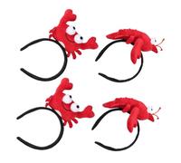 Toyvian 4pcs Soft Lobster Crab Headbands Comfortable Hair Accessories for Women Cosplay Halloween Party Costume Cloth Headwear