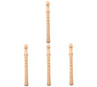 Toyvian 4pcs Soprano Recorder Flute Abs Music Instrument for Beginners Accurate Tones Easy to Play for Music Education and Hand Coordination Natural Color
