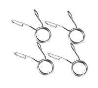 Toyvian 4Pcs Stainless Steel Barbell Clamps Spring Collar Weight Clips for Dumbbell Bars Durable Grip Fitness Weightlifting Accessory for Standard Bars
