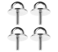 Toyvian 4pcs Stainless Steel Pad Eye Plate Hooks with M6 Thread Screws round Ceiling Hook Load Bearing for Marine Boat Hardware Yacht Deck for Sailing and Docking