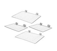 Toyvian 4Pcs Stainless Steel Parrot Perch Stand Set, Large and Small Bird Platform Shelves for Budgies, Cockatiels, Conures, Suitable for Cage Activity and Resting