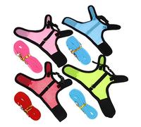 Toyvian 4pcs Summer Rabbit Harness and Leash Comfortable Mesh Vest for Outdoor Walking Stylish Pet Gear for Small Pets Like Hamsters and Bunnies Includes Rose Light Blue Pink Green
