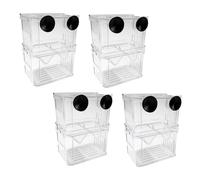 Toyvian 4pcs Transparent Fish Breeding Box with Suction Cups for Aquarium Safe Isolation Hatchery Tank for Fry Guppy Shrimp Clownfish Clear Fry Grow-out and Hatchery Incubator