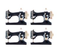 Toyvian 4pcs Vintage Sewing Machine Brooch Pin Set Alloy Rhinestone Decorative Badge for Women Party Accessories Retro Scarf Clip Embellishment