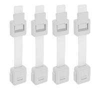 Toyvian 4pcs White Safety Cabinet Locks Fit Drawer Latches for Kitchen Bathroom Bedroom Minimalist Design Easy Installation and Removal Childproof Safety Latches