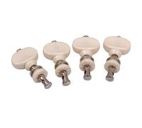 Toyvian 4pcs White Ukulele Tuning Pegs Machine Heads Set, Sturdy Guitar Tuners for Acoustic and Electric Ukuleles, Precise String Tuning for Soprano and Concert Models