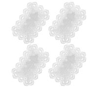Toyvian 4pcs White Vintage Embroidered Lace Table Placemats with Nonslip Backing and Simple Storage, Handmade Crochet Doilies for Christmas and Festival Dining Decoration