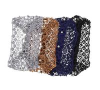 Toyvian 4pcs Wide Lace Headbands with Faux Pearls for Women Non Slip Stretch Hairbands for Comfortable All Day Wear Soft Beaded Lady Headband Set for Casual and Formal Events
