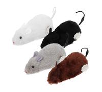 Toyvian 4pcs Wind Up Mouse for Cats Kitten Interactive Plush Clockwork Cat No Batteries Needed Durable Pet Exercise for Indoor Play Random Color