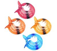 Toyvian 4Pcs Women Hair Claw Clips Set, Round Spiral Ponytail Claw Clips in Yellow Red Navy Tangerine, Decorative Hair Accessories for Women and