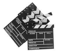 Toyvian 4pcs Wooden Clapper Board for Directors Black Classic Touch, Easy to Write and Eye-catching Movie Props for Advertising and Stage Performance