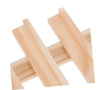 Toyvian 4pcs Wooden Domino Holders Desktop Bases Multi-function DIY Racks for Organizing Tiles and Alphabet Games Smooth Wood for Crafting and Early Education