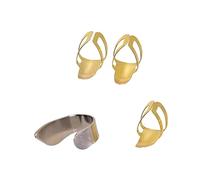 Toyvian 4pieces Guitar Finger Protectors Set Stainless Steel Finger Picks for Acoustic and Electric Guitars Thumb Sleeve Sleeves Comfortable for Long Practice Sessions
