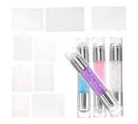 Toyvian 4sets Dual-headed Silicone Nail Stampers with Scrapers Compact Pen-shape DIY Manicure Tool Kit for Easy Nail Art Design and Quick Pattern Creation Portable for Salon and Home Use